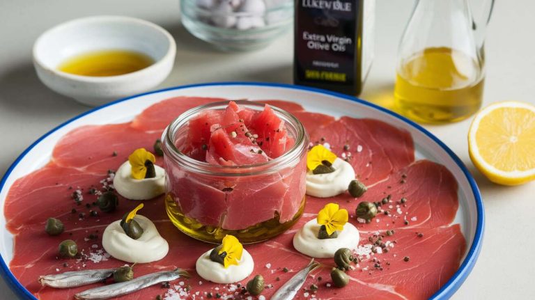 Le secret d&rsquo;un bon « carpaccio » de veau, c&rsquo;est une sauce « tonnato » bien relevée