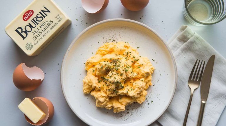« C’est ma recette fétiche quand je n’ai pas le temps : des œufs brouillés crémeux au Boursin »