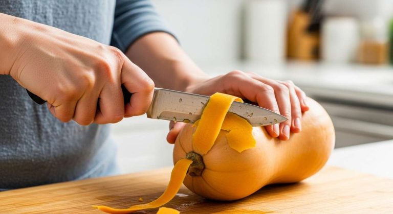 La technique simple pour enlever la peau du butternut sans galérer