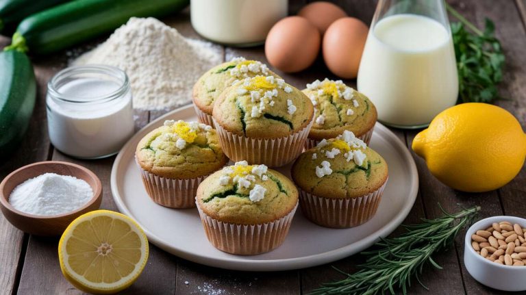 Des muffins salés aux courgettes, feta et zeste de citron, parfaits pour un apéritif