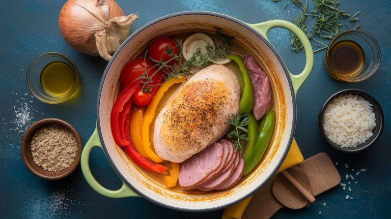 25 minutes et une seule cocotte pour ce plat complet de poulet basquaise qui sent bon le sud-ouest