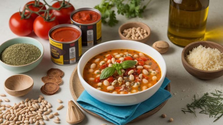 Cette version de la soupe au pistou avec des haricots blancs est si riche qu'elle remplace un repas complet