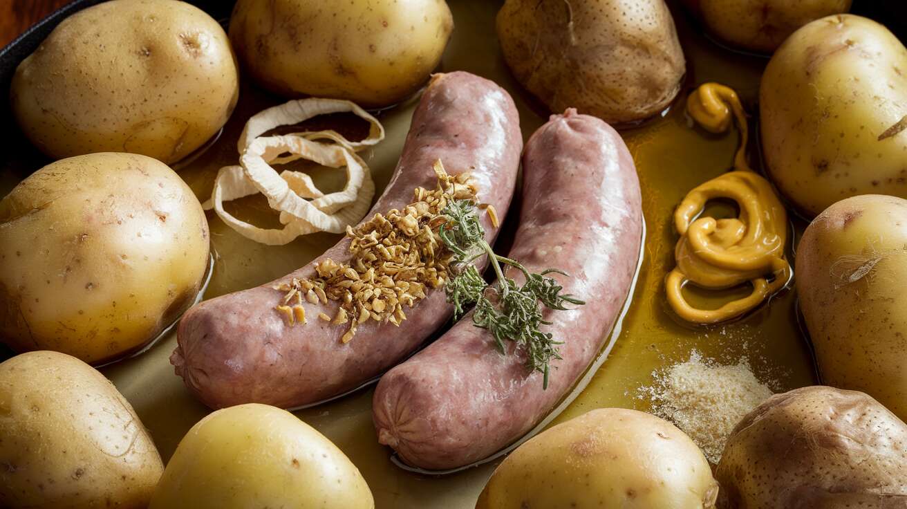 Une seule plaque de cuisson pour ce plat de diots de Savoie et pommes de terre, un dîner sans vaisselle