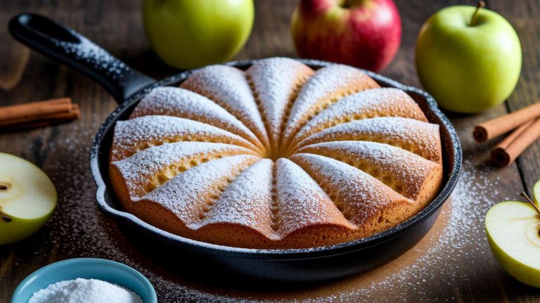 Voici le gâteau aux pommes sans four qui séduit tout le monde : prêt en un rien de temps à la poêle