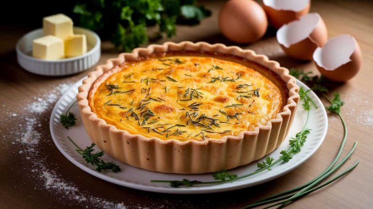 Recette de quiche à l'ail et aux fines herbes