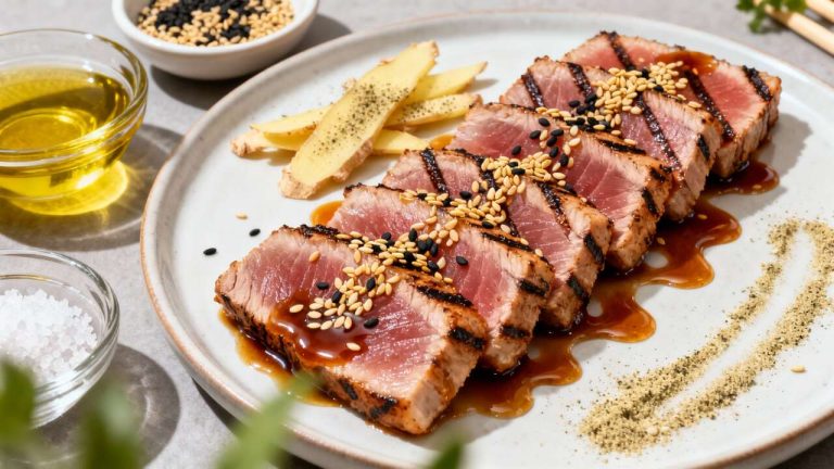 Steak de thon poêlé : recette facile et savoureuse