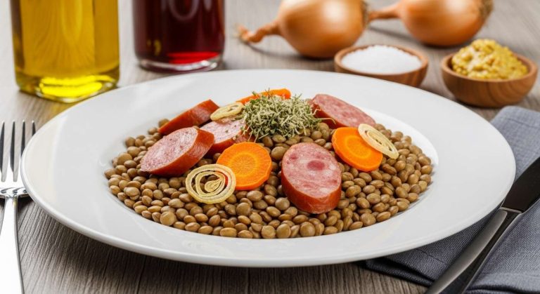 Saucisses aux lentilles : recette traditionnelle facile et savoureuse