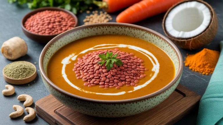Soupe de lentilles corail, carottes et lait de coco : recette gourmande et facile
