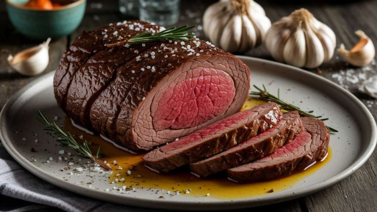 Rosbif au four à l'ail : recette savoureuse et facile