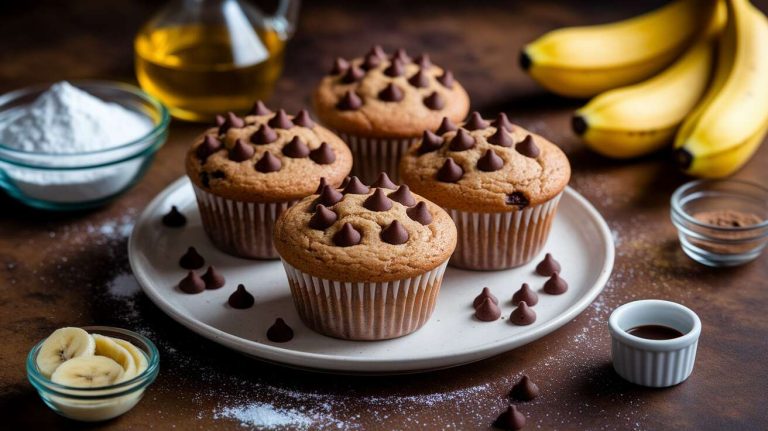 Muffins moelleux banane et pépites de chocolat : recette facile