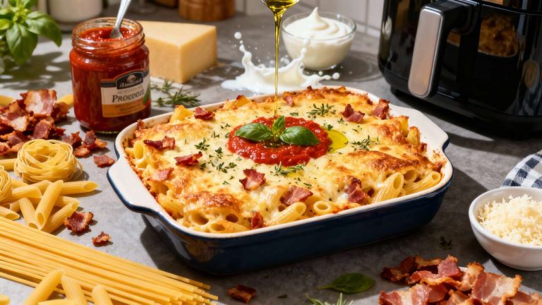 Gratin de pâtes au airfryer : recette facile et rapide