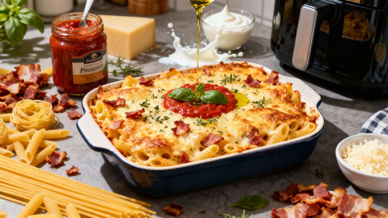 Gratin de pâtes au airfryer : recette facile et rapide