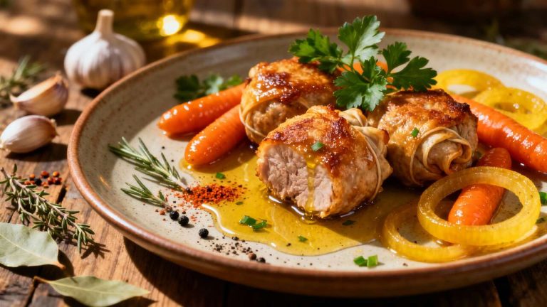 Crépinettes de porc rôties aux carottes : recette savoureuse et facile
