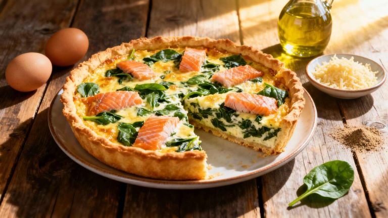 Quiche au saumon et épinards : recette facile et savoureuse