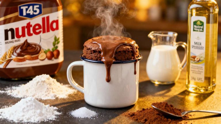 Mug Cake Nutella au Micro-Ondes : recette Rapide