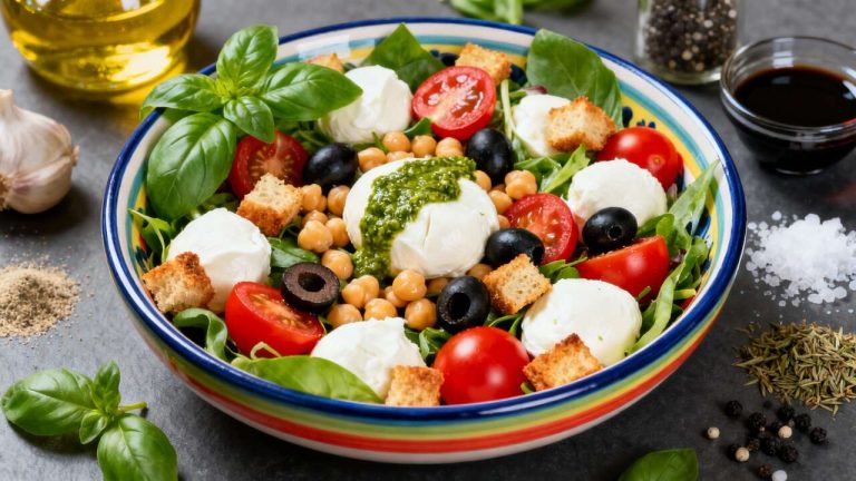 Salade simple au basilic : recette facile et rapide