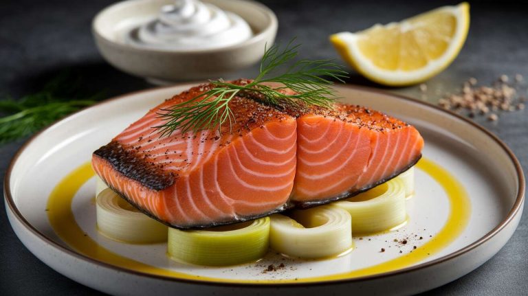 Pavé de saumon sur lit de poireaux : recette gourmande et facile