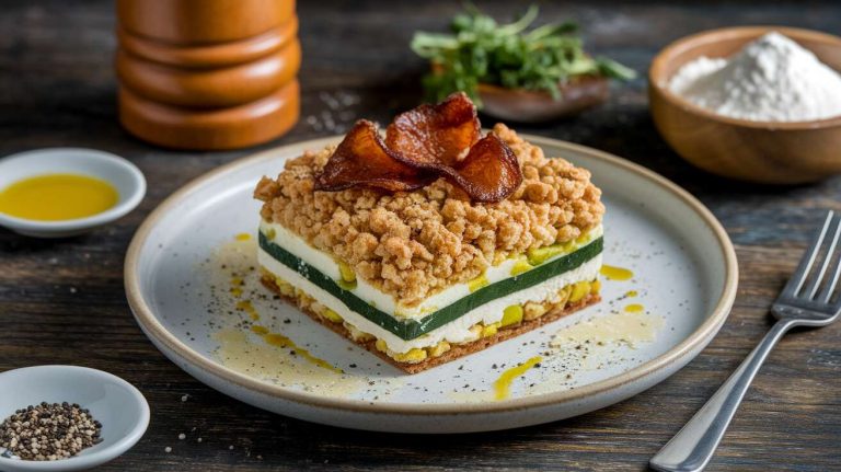 Crumble de courgettes, chèvre et lardons : recette savoureuse