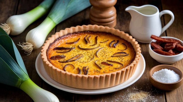 Recette de Quiche aux Poireaux et Lardons