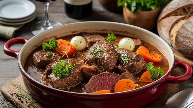 Boeuf Bourguignon Très Moelleux : recette Facile et Délicieuse