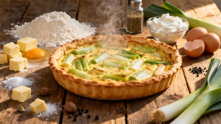 Recette facile de flamiche aux poireaux