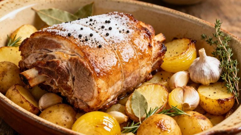 Palette de porc demi-sel à la boulangère : recette savoureuse et facile